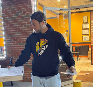 Barstool CEO Dave Portnoy Wearing One Bite Awful Cloth Hoodie