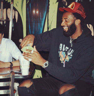 Chicago Bulls Andre Drummond Wearing Awful Cloth Drip Drop Hoodie